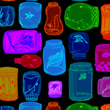 Black Insect Jars Smock Dress