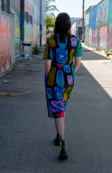 Black Insect Jars Smock Dress