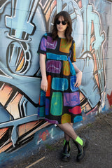 Black Insect Jars Smock Dress