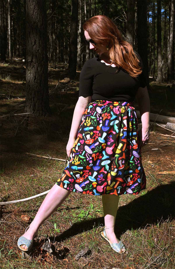 Mushroom print skirt - colourful Australian clothing brand