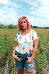 Ceremonial Beasts Top / Strebor Clothing / Quirky colourful print