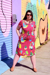 Plant Lady Dress / Colourful Print Dresses with Pockets