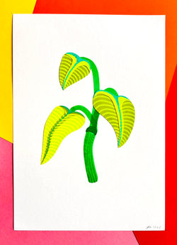 Green Tropical Plant (Original Paper-Cut Artwork)
