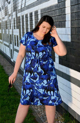 Blue Cats and Crows Dress / Made in Australia