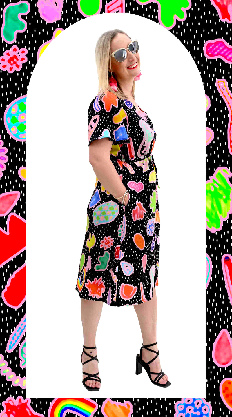 Funky teacher dress with pockets