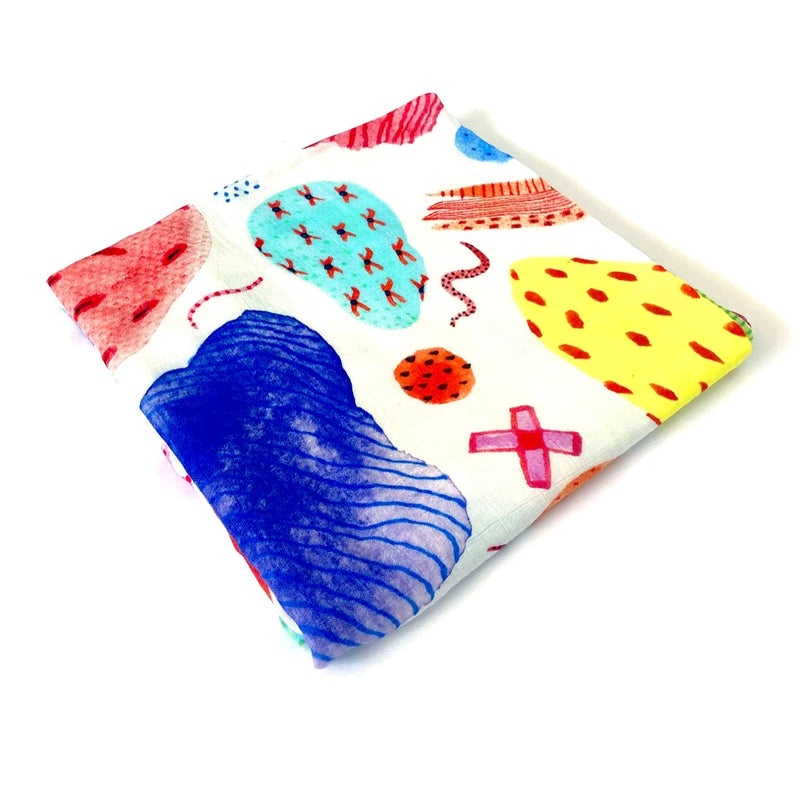 colourful abstract print bamboo swaddles / baby shower gift